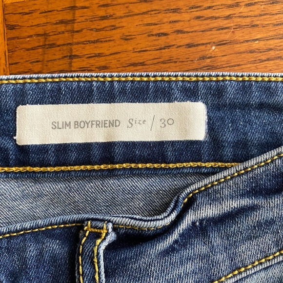 Anthropologie Pilcro Slim Boyfriend Jeans Rose Gold Coated Foil Metallic Sz 30 - Picture 6 of 8